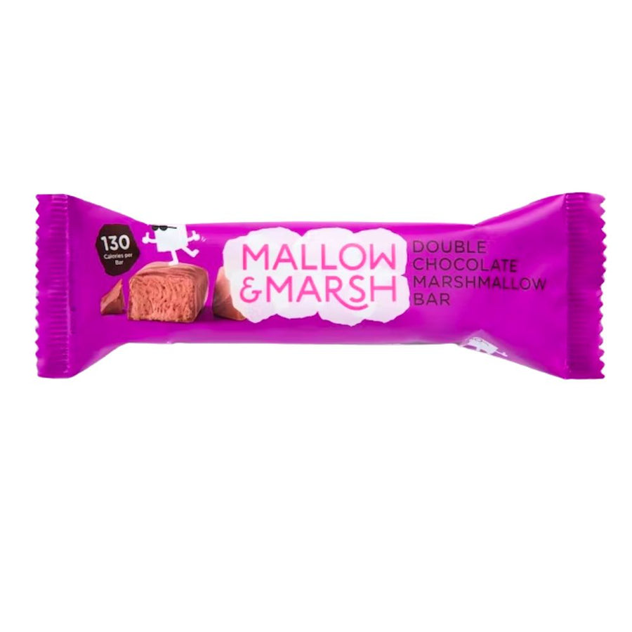 Confezione da 35g di barretta marshmallow ricoperta di doppio cioccolato Mallow & Marsh Double Chocolate Coated Chocolate Marshmallow Bar 