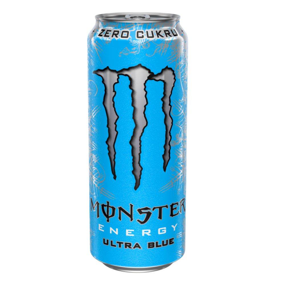 Monster Blue, boisson énergisante aux framboises de 500ml | ENDOMMAGÉE 