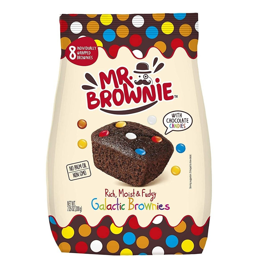 Mr.Brownie Galactic Brownies, paquet de 8 brownies avec des confettis au chocolat de 200g 
