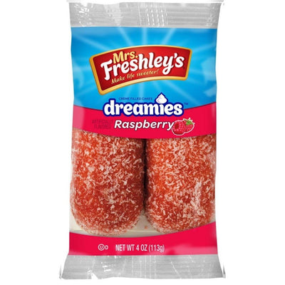 Mrs Freshley's Raspberry Dreamies, merendine al lampone da 113g (4722088018017)