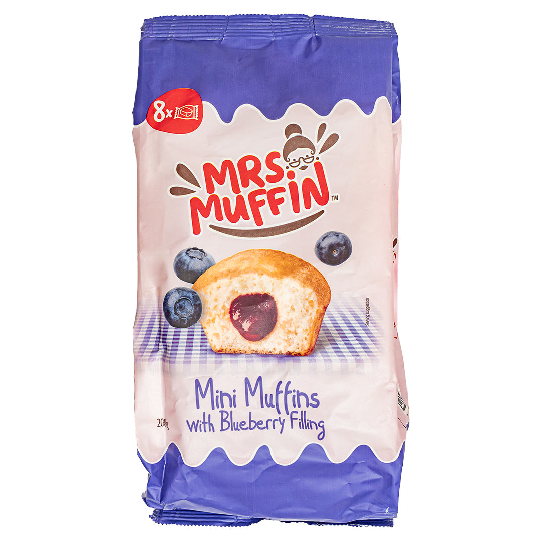 Mrs Muffin avec crème de myrtille, muffin avec crème aux myrtilles de 200g 
