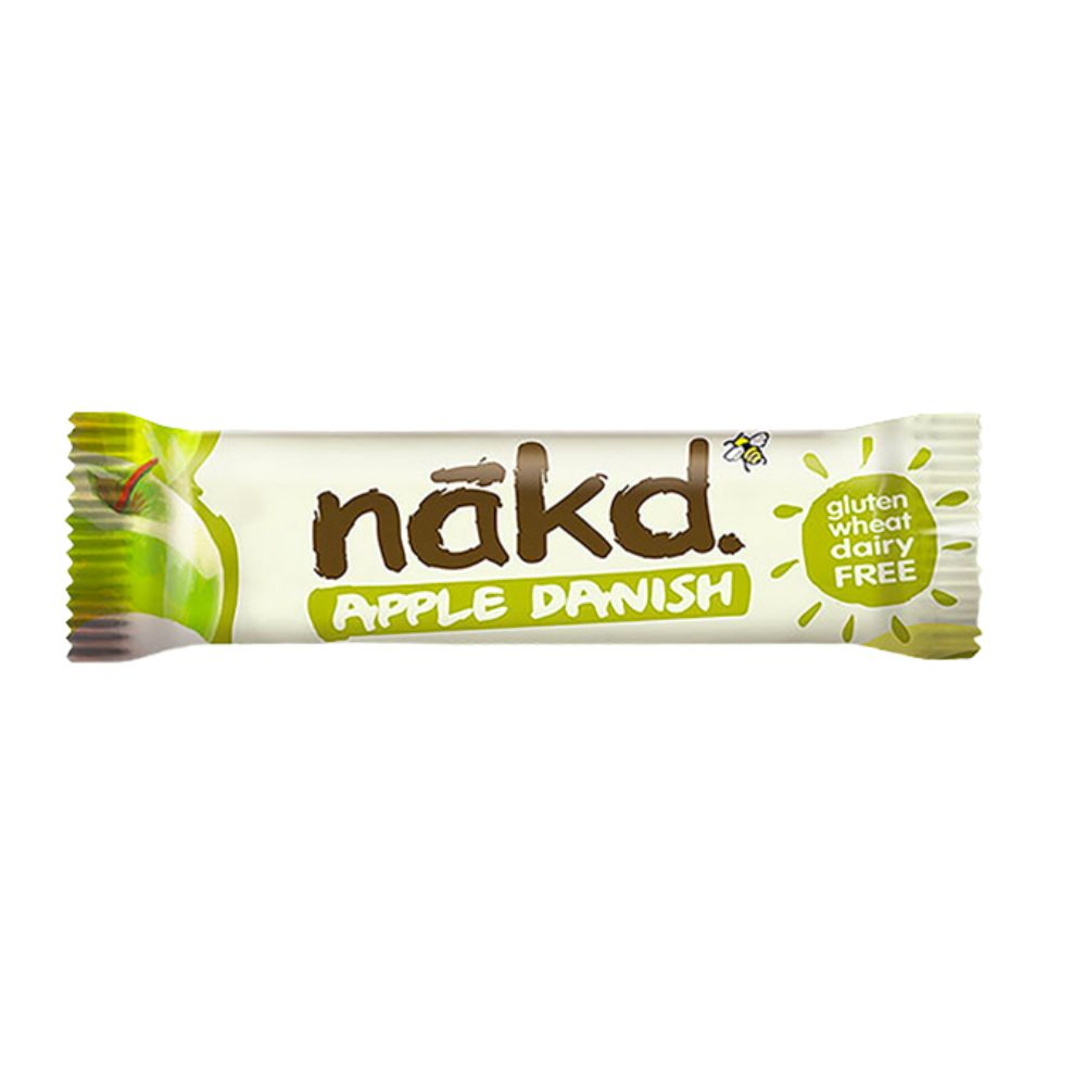 Confezione da 30g di barretta alla frutta al gusto di mela Nakd Apple Danish