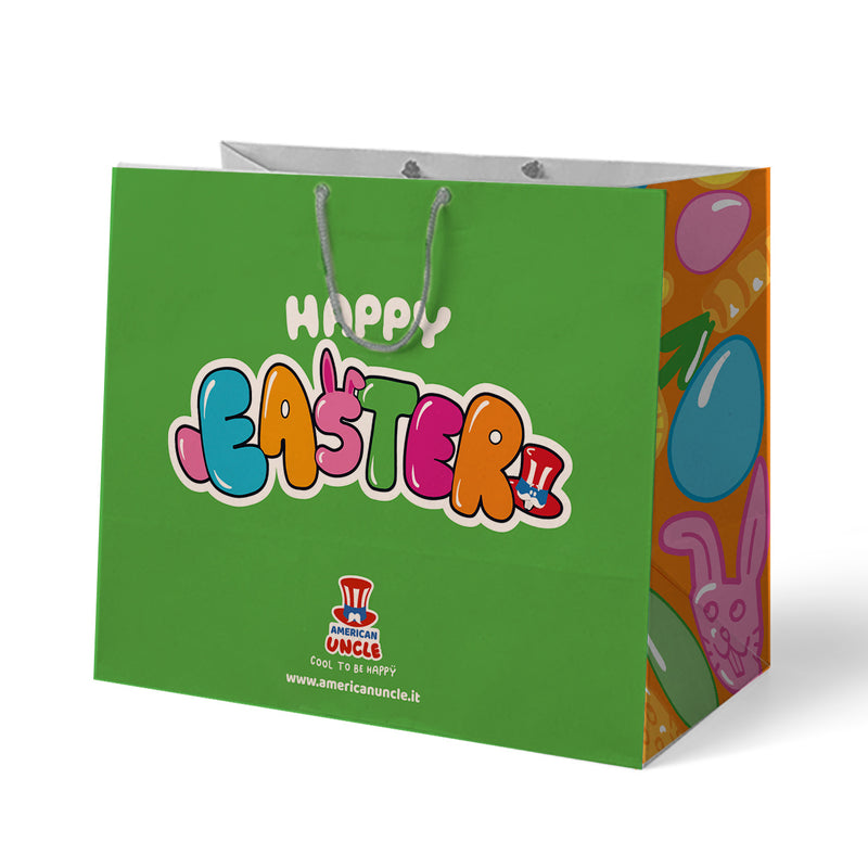 Pochette cadeau de Pâques « Happy Easter » (vide), idéale pour contenir 40 produits