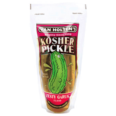 Van Holten's Kosher Pickle Zesty Garlic, cetriolo monoporzione all'aglio in sottaceto (2036333379681)