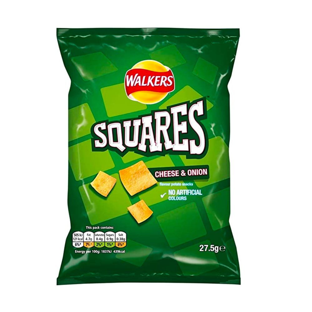Squares Cheese & Onion, chips au goût de fromage et d'oignon de 27,5g 