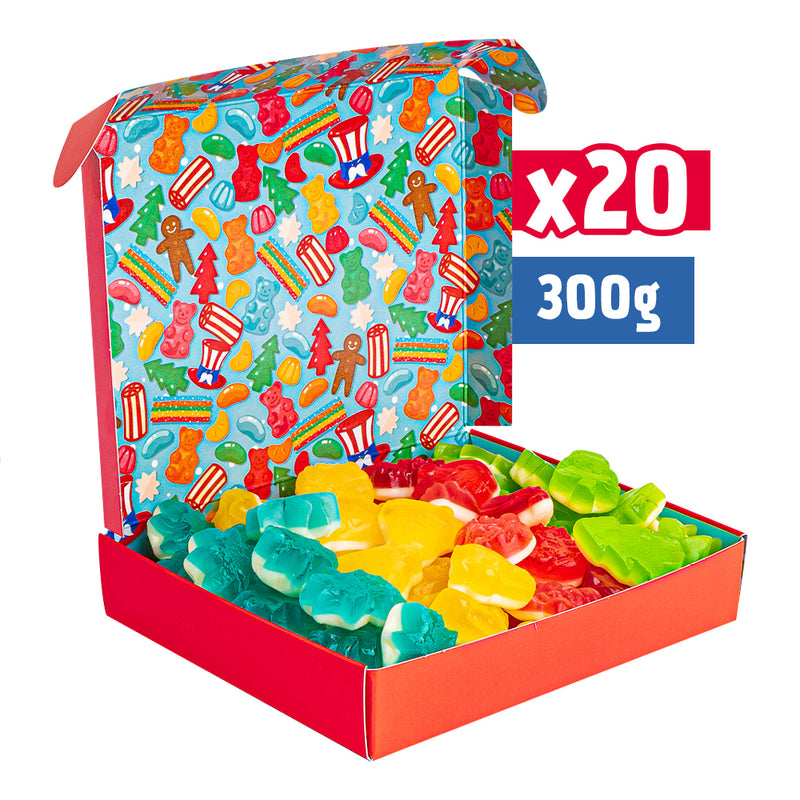 20x Mini Candy Box da 300g, paquet cadeau de bonbons gélifiés sur le thème de Noël